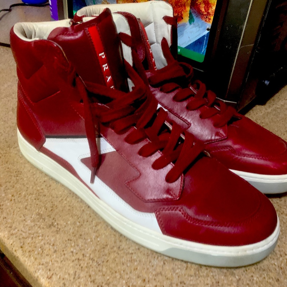 Still got life to it good and comfortable !!!!PRADA high tops ..
